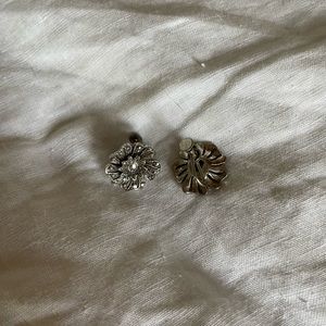 Antique clip on earrings set of 5
